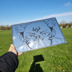 Anime Character Engraved Mirror Wall Art – Premium Decorative Glass Panel LiquidMirror