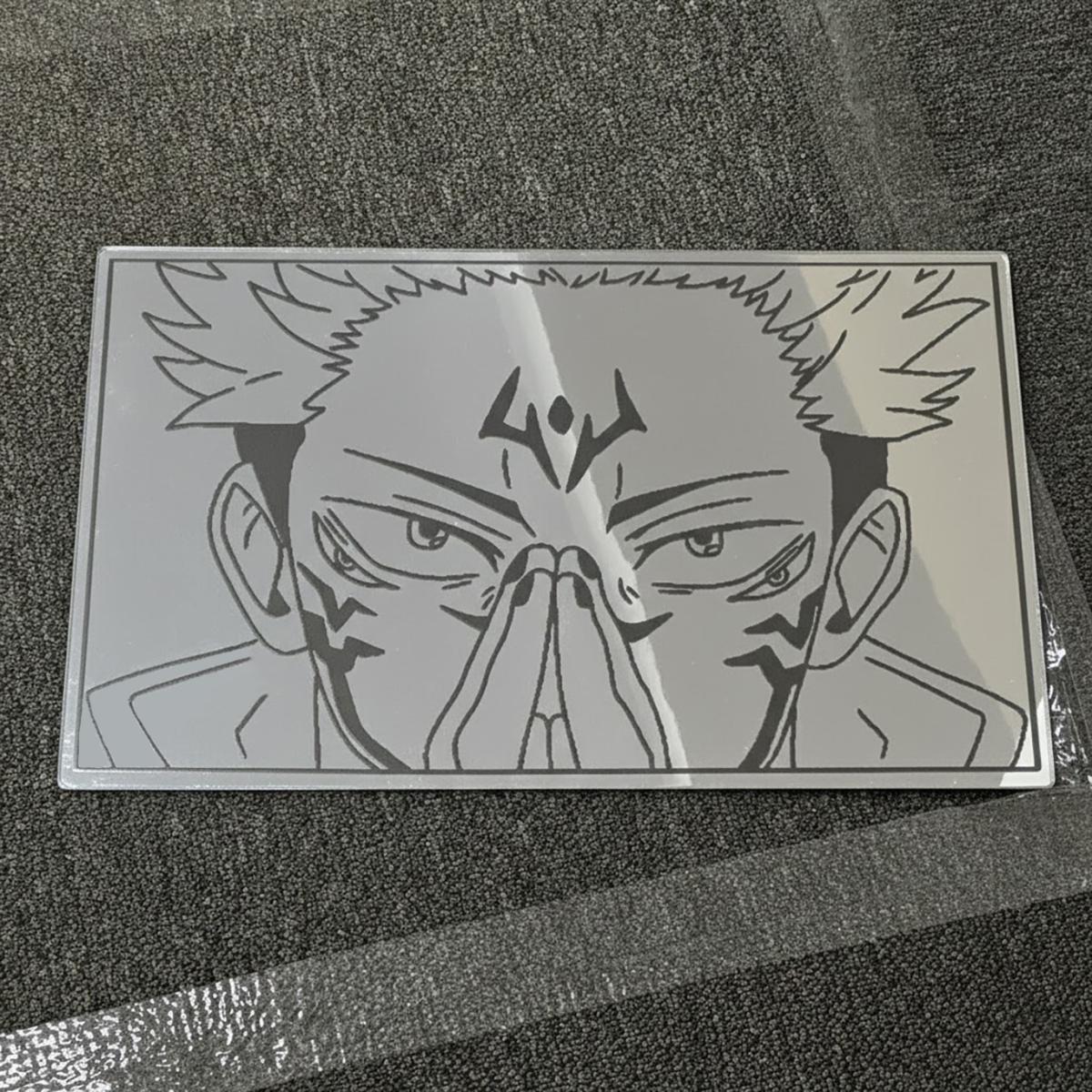 Anime Character Engraved Mirror Wall Art – Premium Decorative Glass Panel