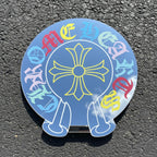 Chrome Hearts Style Logo Mirror with Multi-Color Gothic Lettering and Cross Accent LiquidMirror