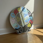 Chrome Hearts Style Logo Mirror with Multi-Color Gothic Lettering and Cross Accent LiquidMirror