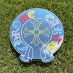Chrome Hearts Style Logo Mirror with Multi-Color Gothic Lettering and Cross Accent LiquidMirror