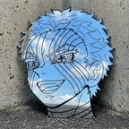 Anime Wall Mirror Akaza Aesthetic Custom Cut Glass Decor for Gaming Room LiquidMirror