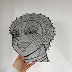 Anime Wall Mirror Akaza Aesthetic Custom Cut Glass Decor for Gaming Room LiquidMirror