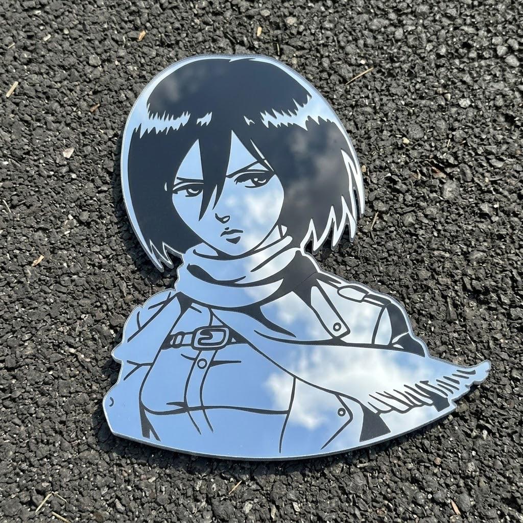 Mikasa Ackerman Attack on Titan Anime Mirror Wall Decor for Otaku Fans