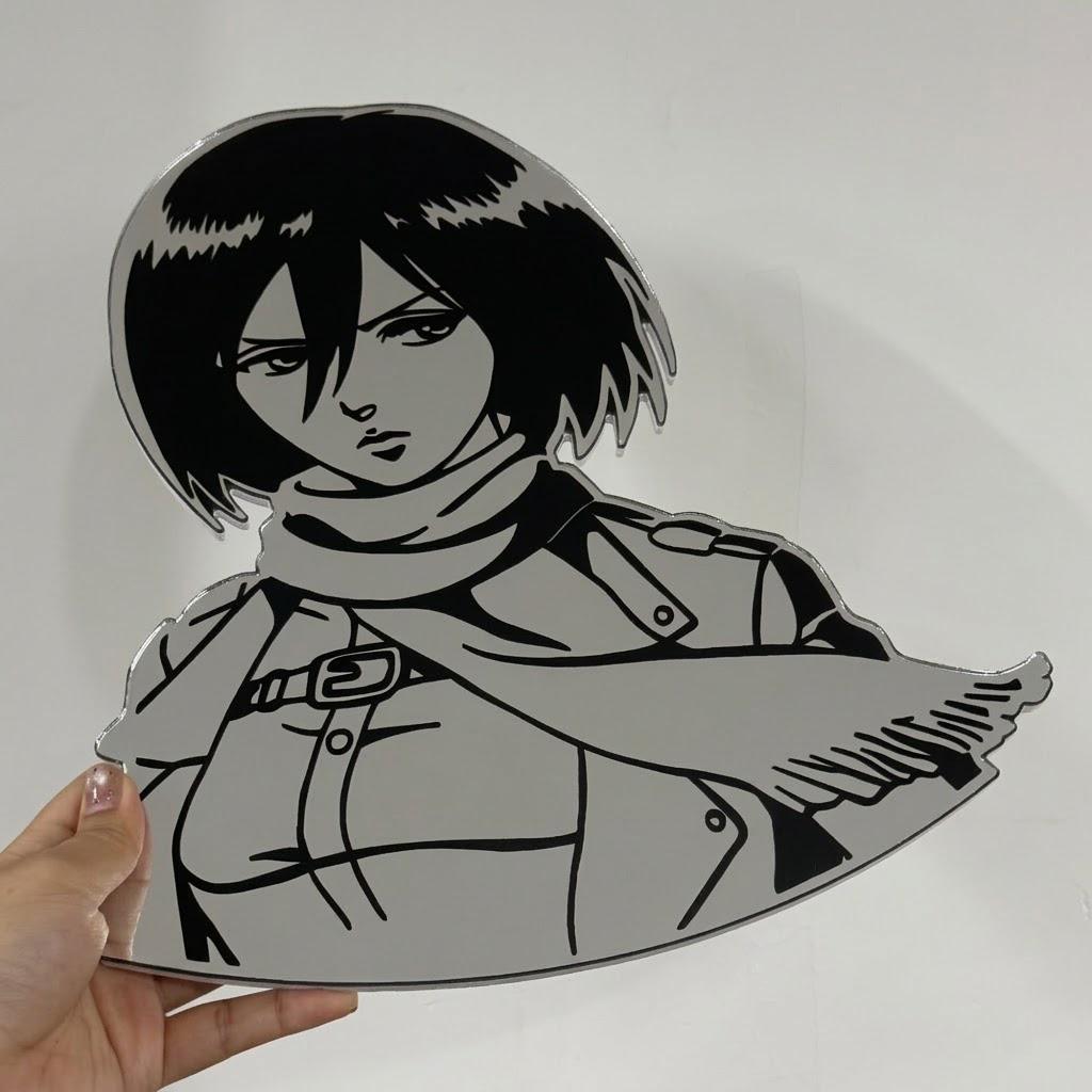 Mikasa Ackerman Attack on Titan Anime Mirror Wall Decor for Otaku Fans