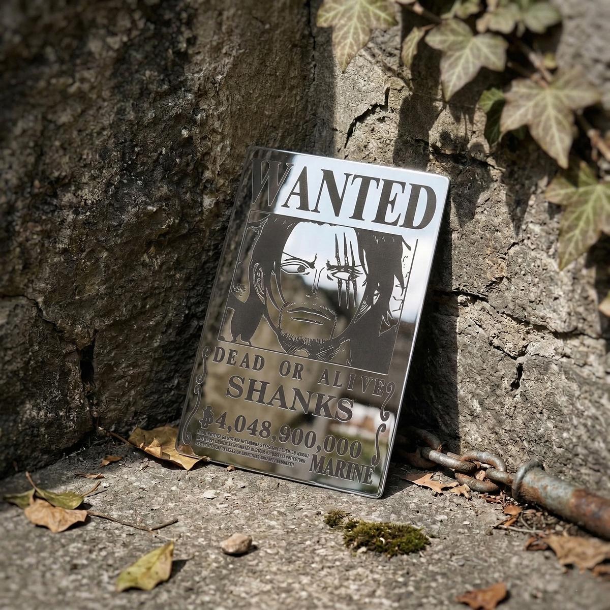 Anime Wanted Poster Mirror - Shanks One Piece Wall Decor for Fans