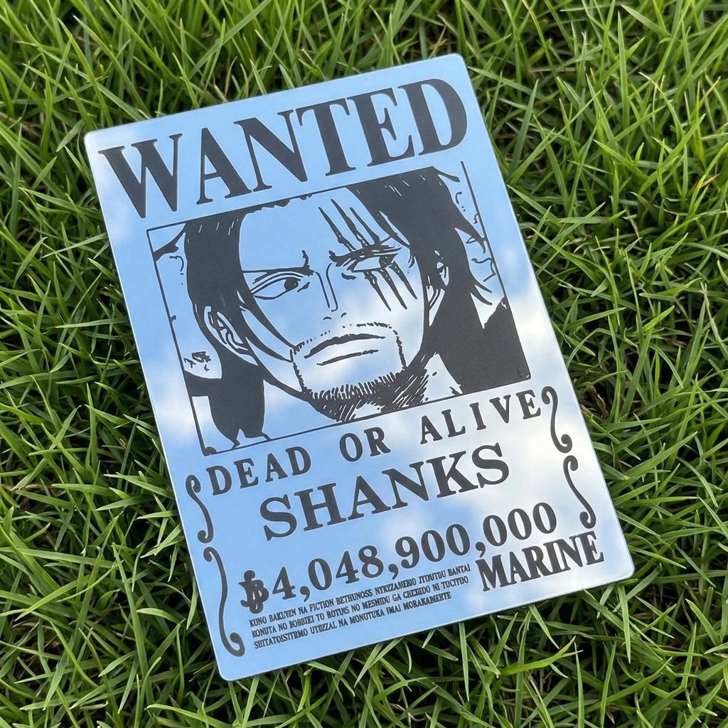 Anime Wanted Poster Mirror - Shanks One Piece Wall Decor for Fans
