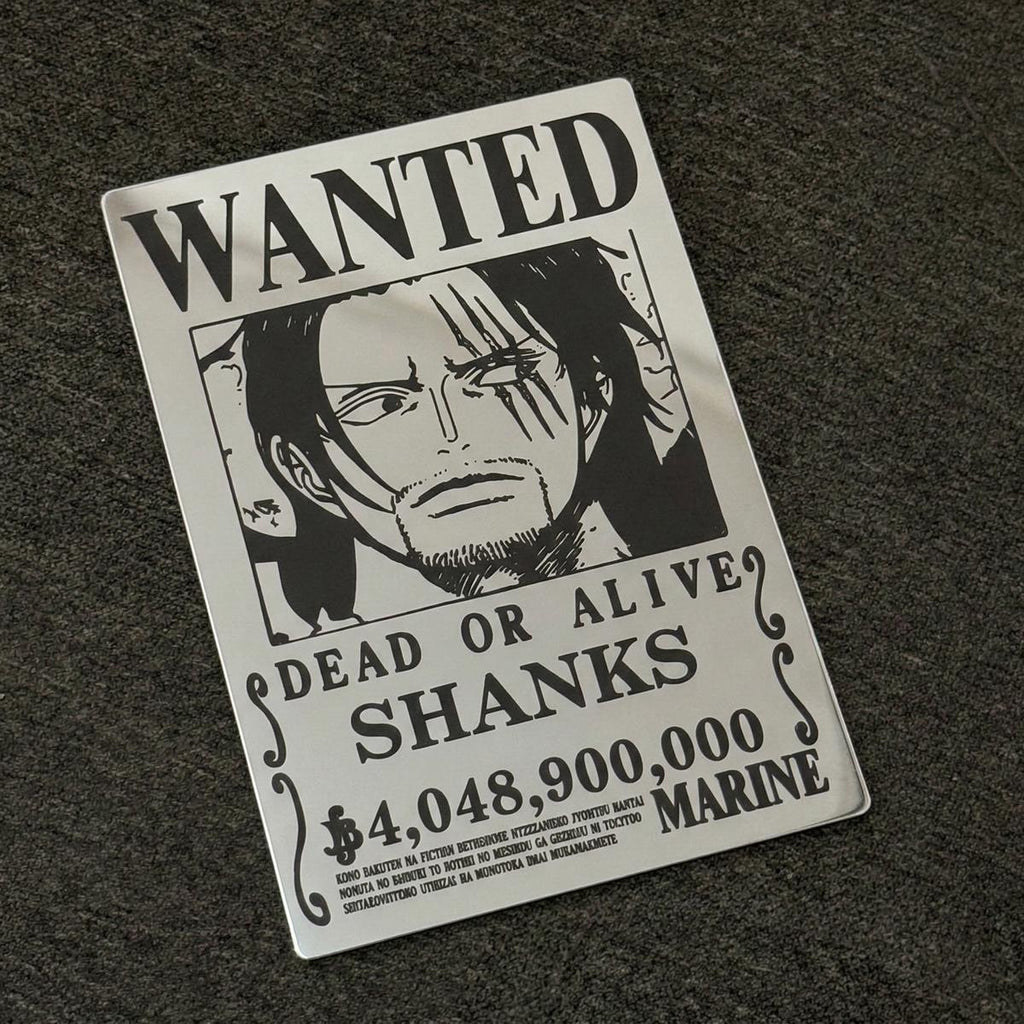 Anime Wanted Poster Mirror - Shanks One Piece Wall Decor for Fans