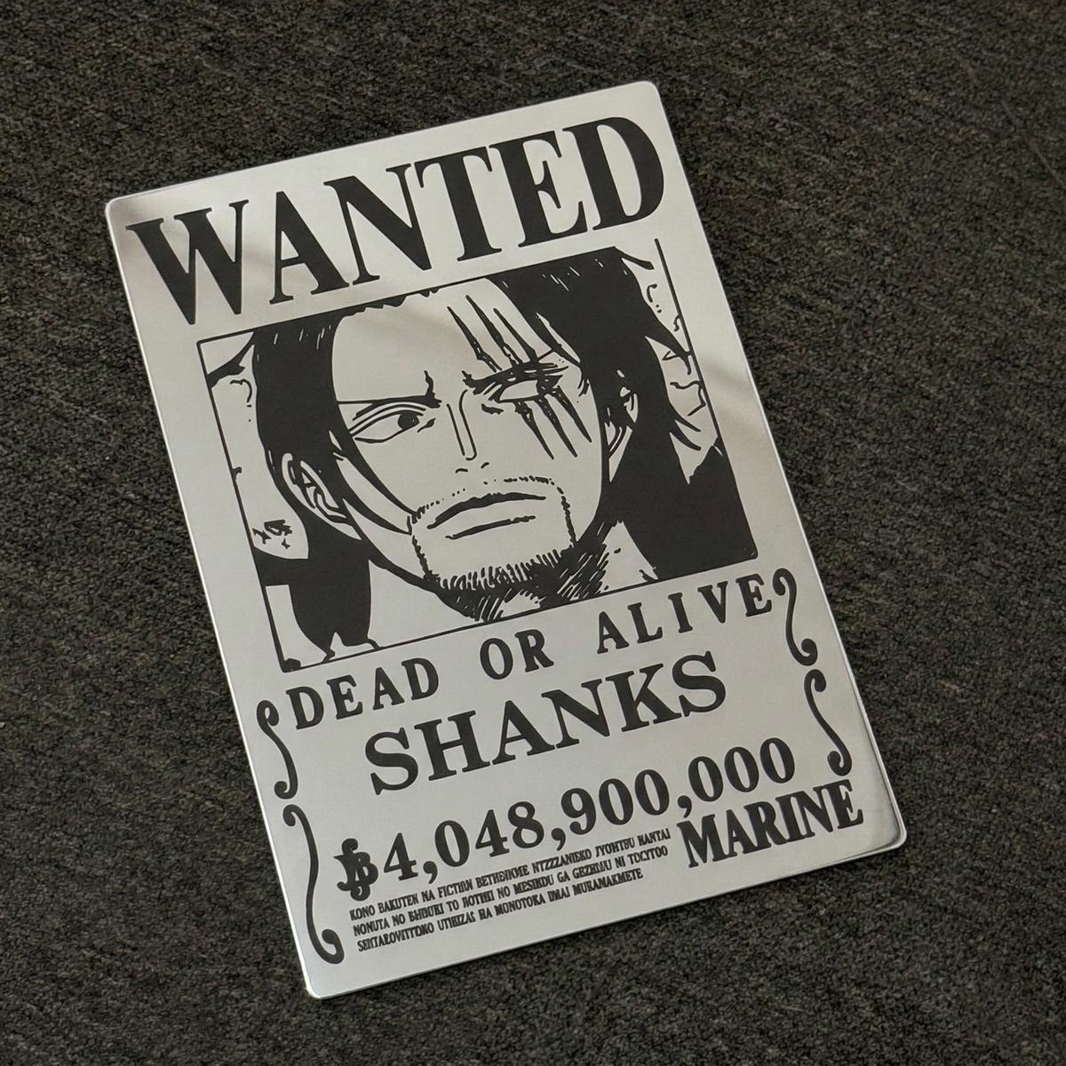 Anime Wanted Poster Mirror - Shanks One Piece Wall Decor for Fans
