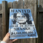 Anime Wanted Poster Mirror - Shanks One Piece Wall Decor for Fans LiquidMirror