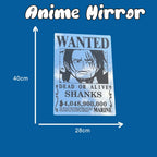 Anime Wanted Poster Mirror - Shanks One Piece Wall Decor for Fans LiquidMirror