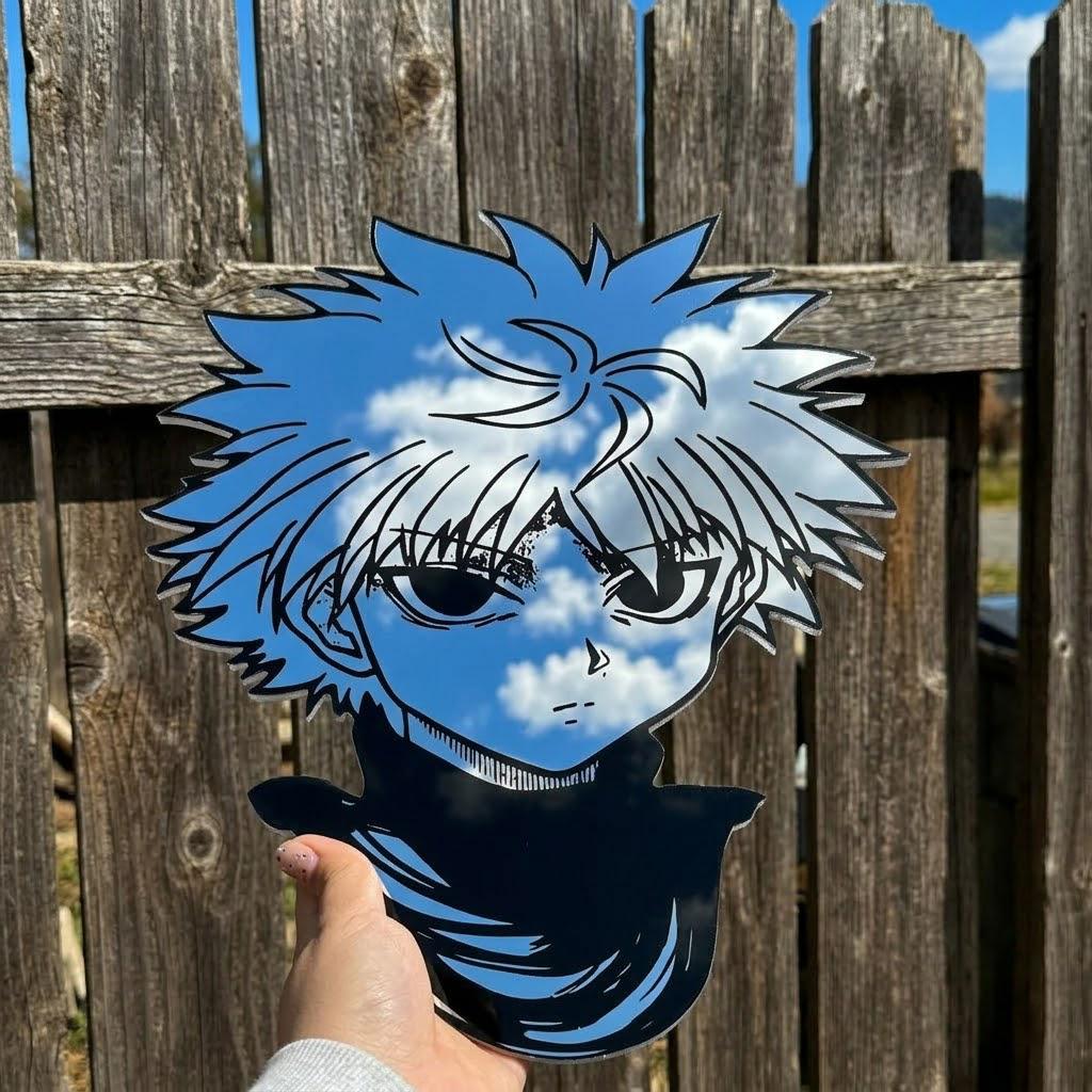 Killua Zoldyck Anime Character Mirror - Custom Handcrafted Wall Décor