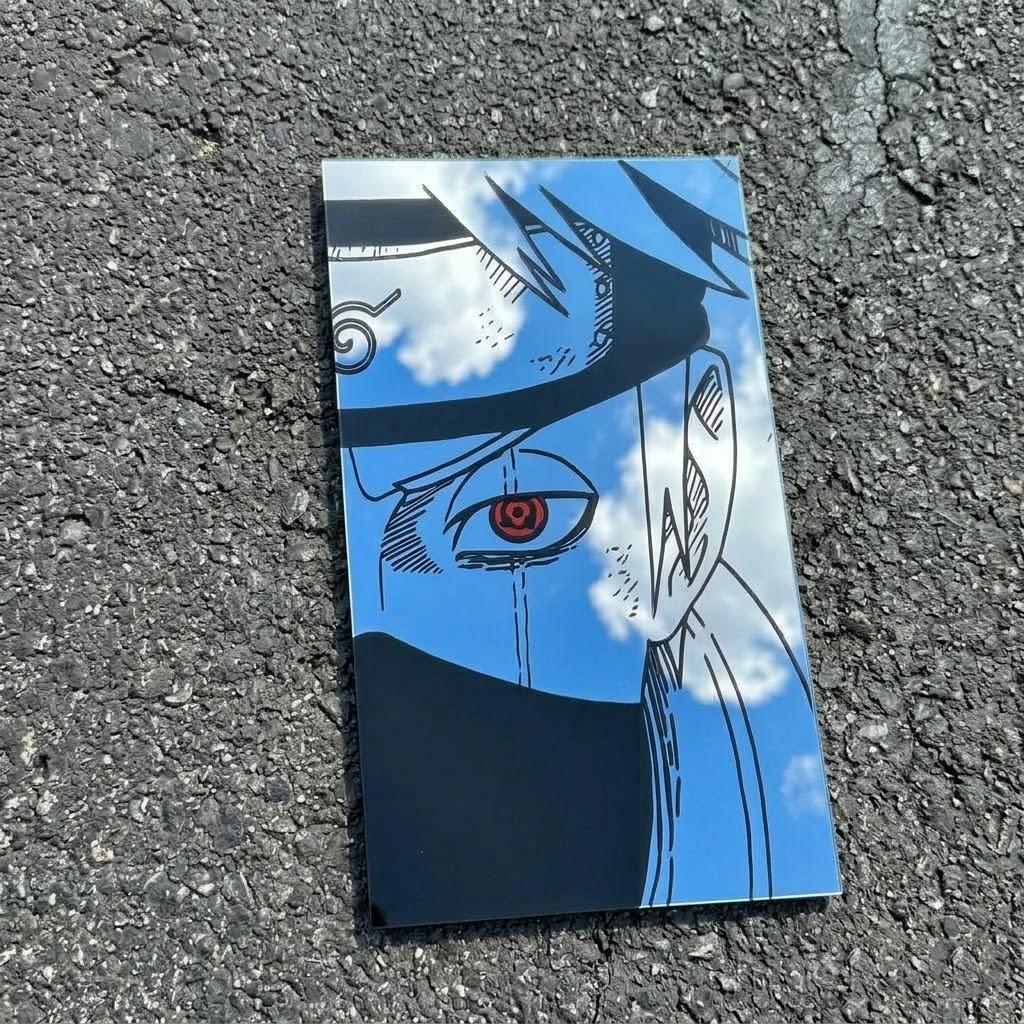 Kakashi Hatake Anime Mirror Wall Art – Exclusive Sharingan Design Decorative Glass