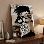 Anime Art Mirror - Intense Manga Character Wall Decor - 40x24cm LiquidMirror