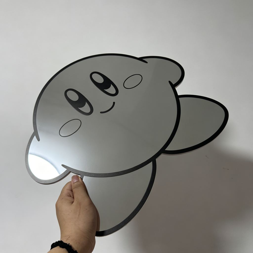 Kirby Silhouette Wall Mirror | Cute Gaming Room Decor LiquidMirror