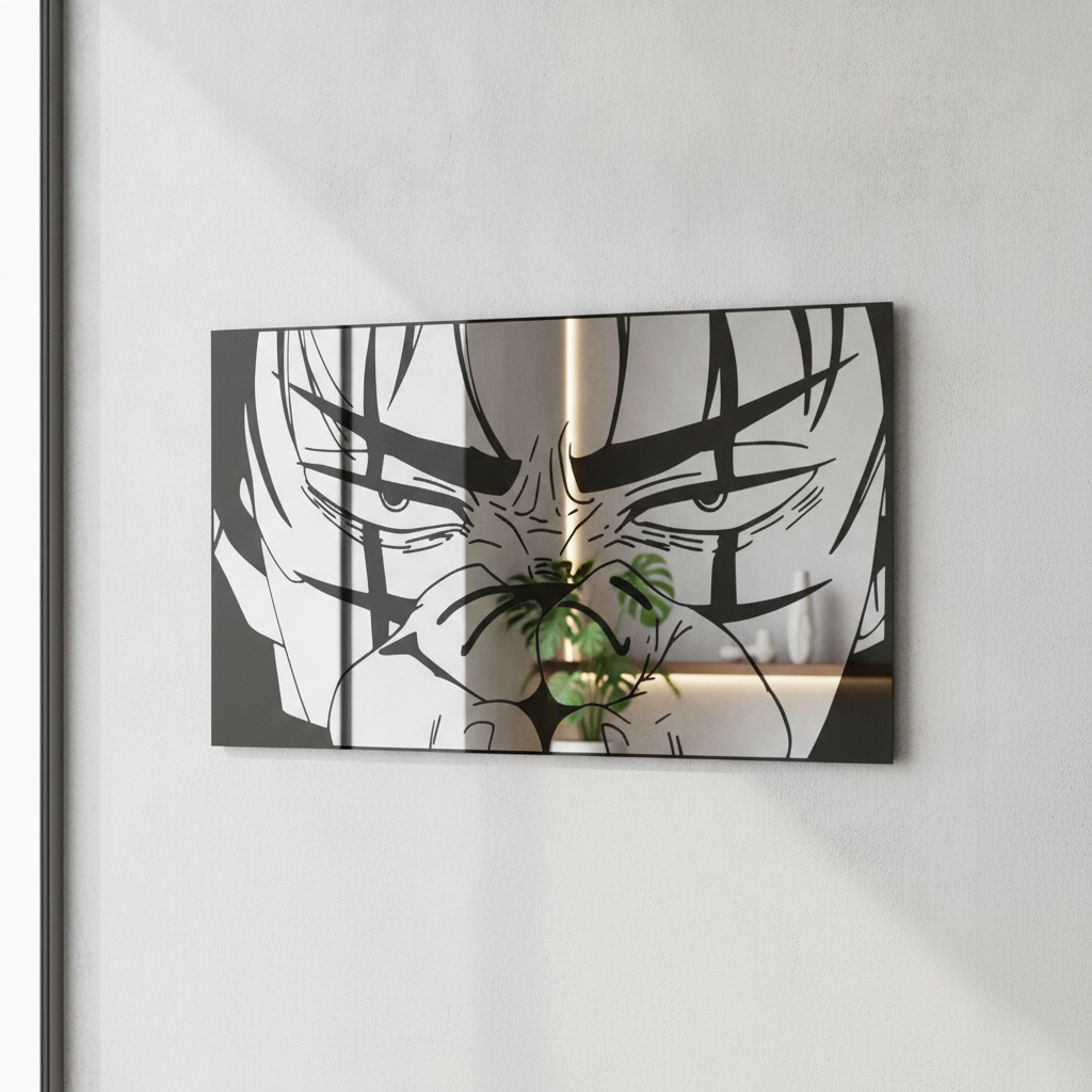 Iconic Anime Face Reflective Wall Art Mirror