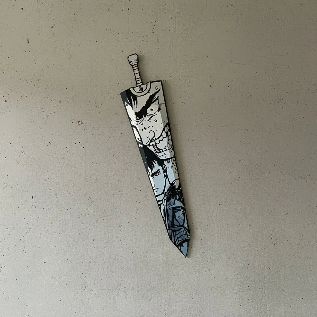 Guts Dragonslayer Sword Shaped Wall Mirror | Berserk Manga Decor LiquidMirror