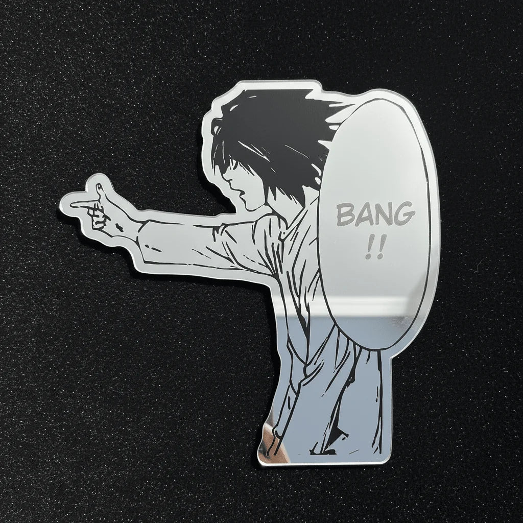 L "Bang!" Silhouette Wall Mirror | Death Note Anime Decor LiquidMirror