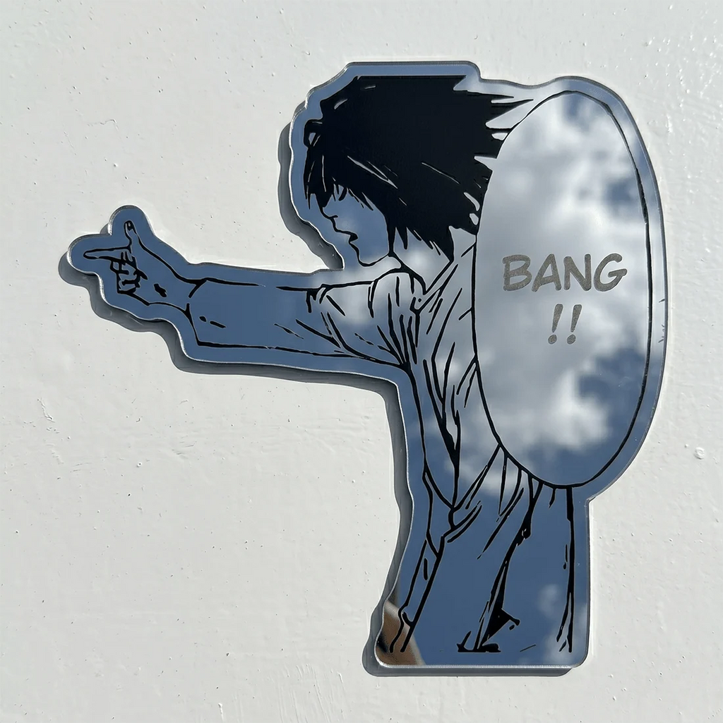 L "Bang!" Silhouette Wall Mirror | Death Note Anime Decor LiquidMirror