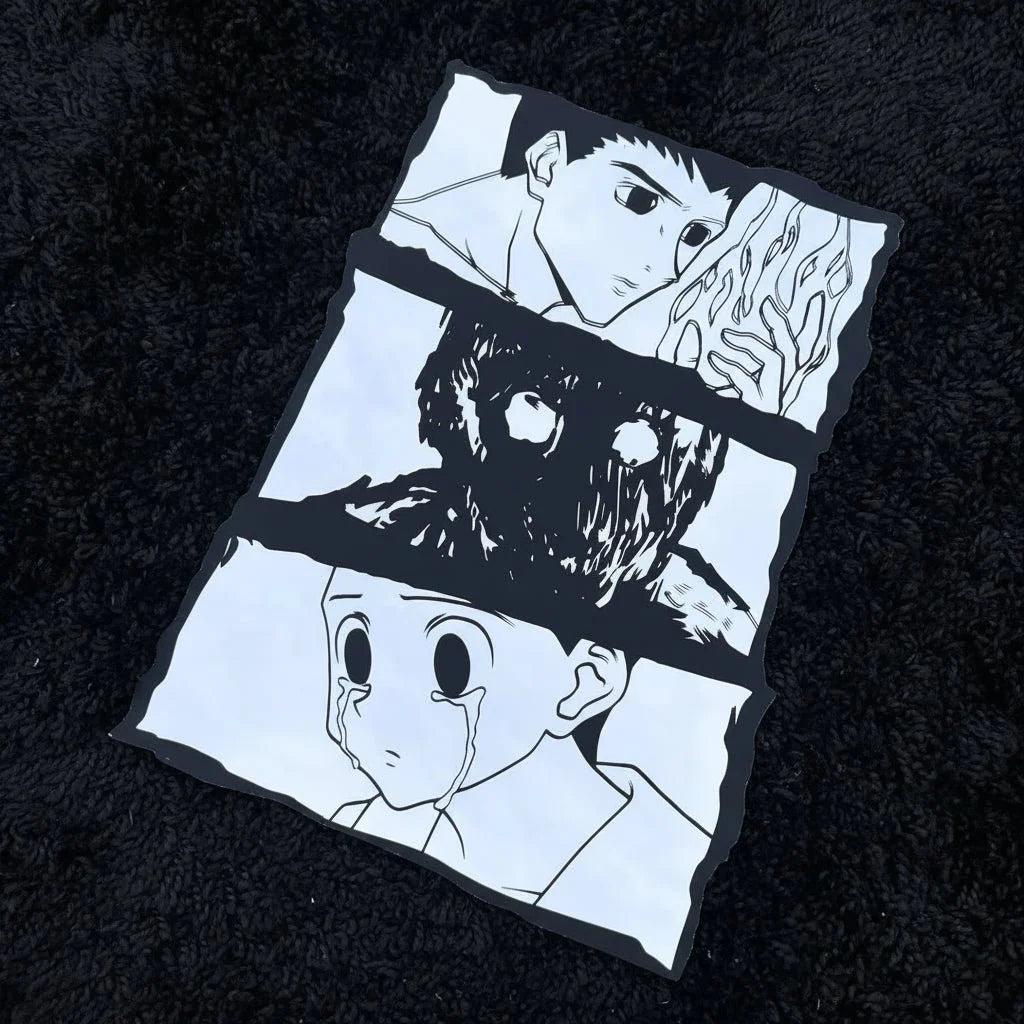 Gon Freecss Transformation Manga Panel Wall Mirror | Hunter x Hunter Anime Decor LiquidMirror