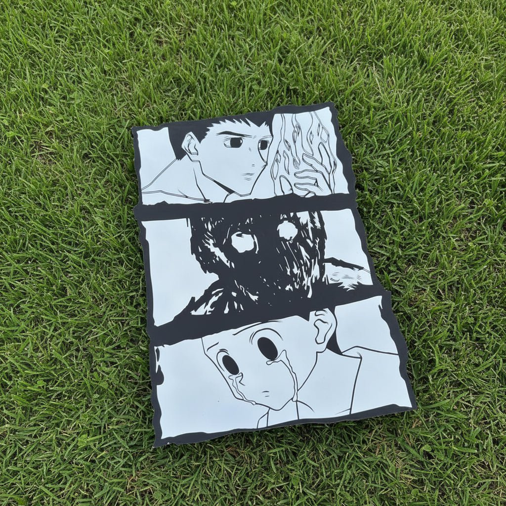 Gon Freecss Transformation Manga Panel Wall Mirror | Hunter x Hunter Anime Decor LiquidMirror