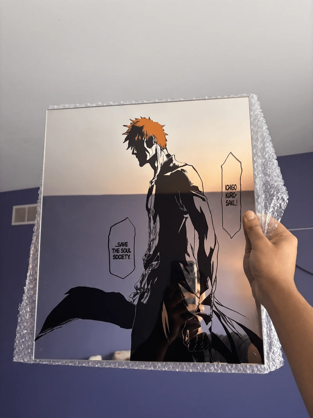 Ichigo Kurosaki "Save the Soul Society" Wall Mirror | Bleach Anime Decor LiquidMirror