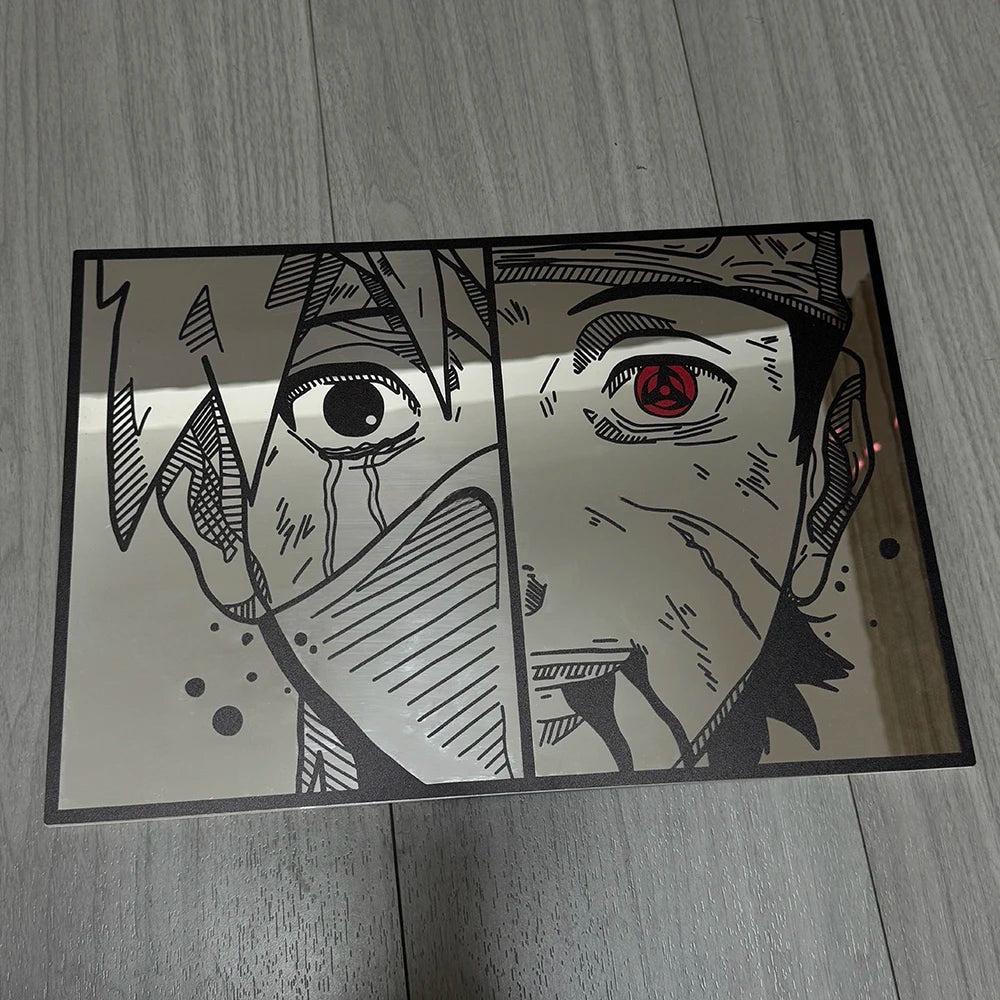Kakashi Hatake's eyes from the anime Naruto: Frameless Manga Silhouette, Gamer Room Decor - LiquidMirror