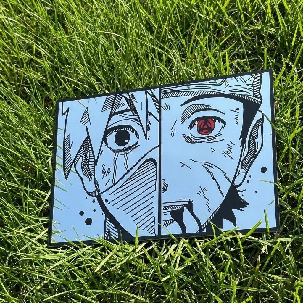 Kakashi Hatake's eyes from the anime Naruto: Frameless Manga Silhouette, Gamer Room Decor - LiquidMirror
