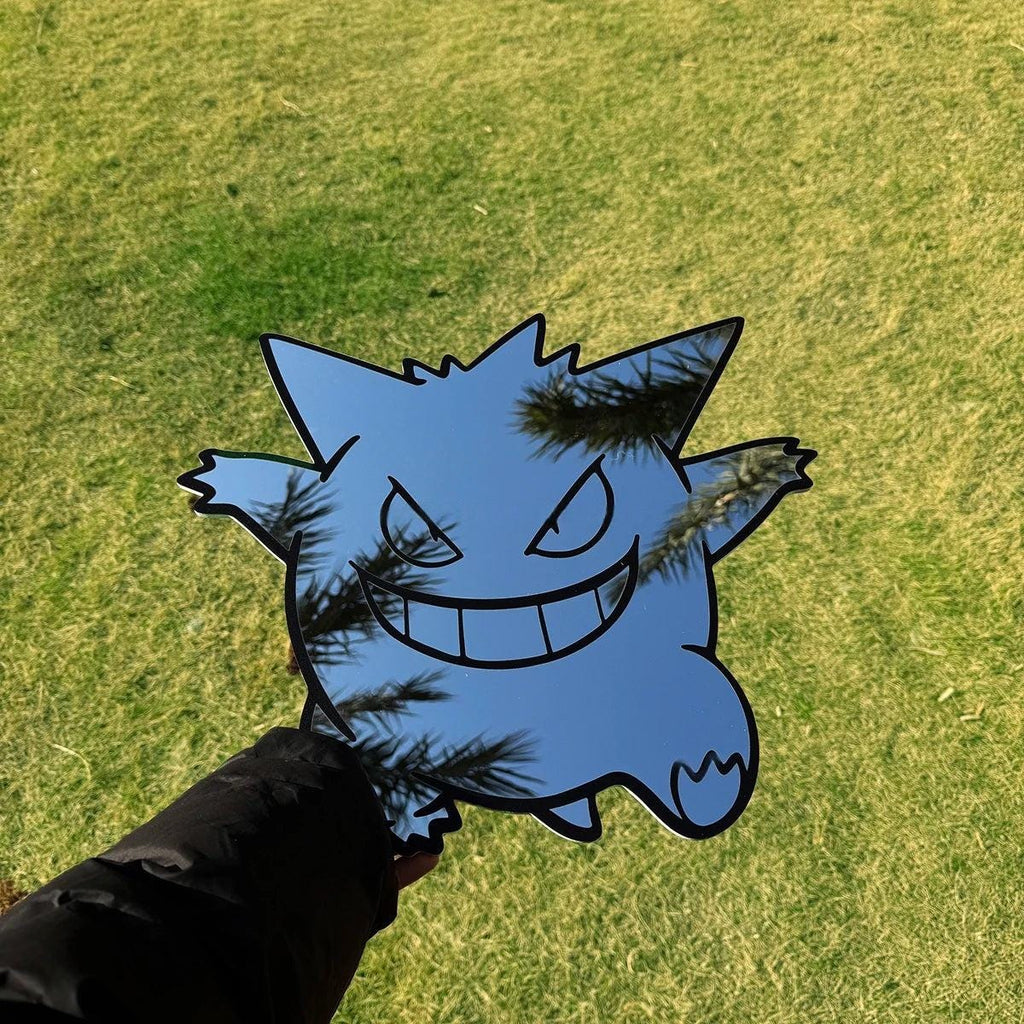 Anime Gengar Pokemon Mirror: Frameless Manga Silhouette, Gamer Room Decor - LiquidMirror