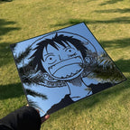 Anime Mirror: Luffy Manga Silhouette, Frameless Floating Wall Decor - LiquidMirror