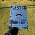 One Piece Wanted Monkey D. Luffy Poster Mirror - Anime Room Decor - LiquidMirror