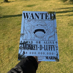 One Piece Wanted Monkey D. Luffy Poster Mirror - Anime Room Decor - LiquidMirror