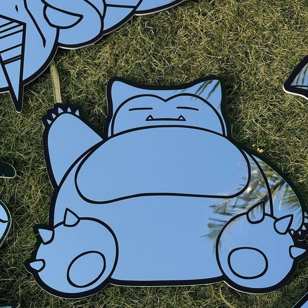 Snorlax Pokemon Mirror: 40cm Anime Gamer Room Decor - LiquidMirror