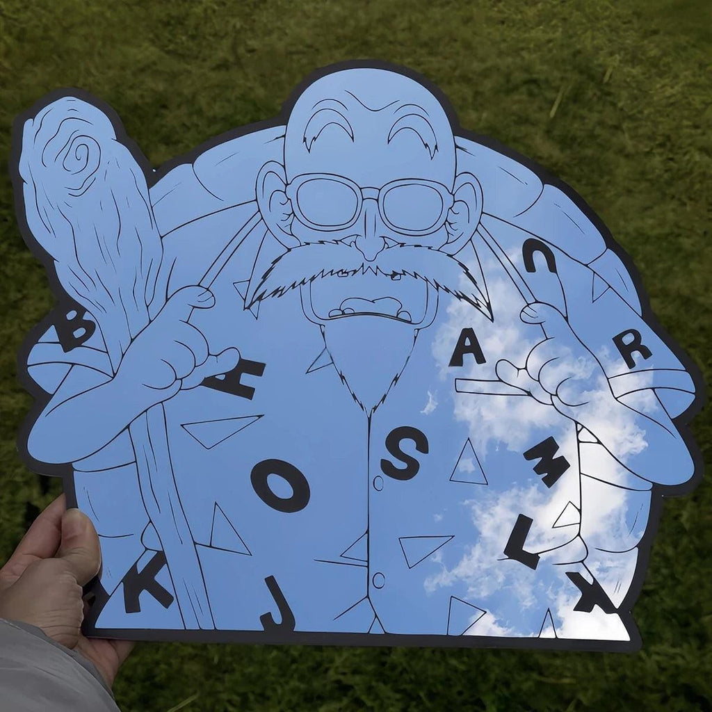 Anime Frameless Mirror: Master Roshi Silhouette, Gamer Room Decor - LiquidMirror