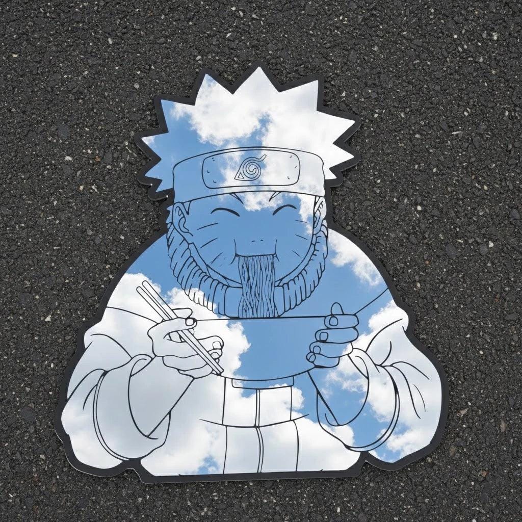 Naruto Anime Mirror: Frameless Manga Silhouette, Gamer Room Decor - LiquidMirror