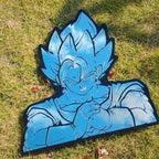 DBZ Goku Getting Cracked Mirror: Frameless Manga Silhouette, Gamer Room Decor & Gift - LiquidMirror