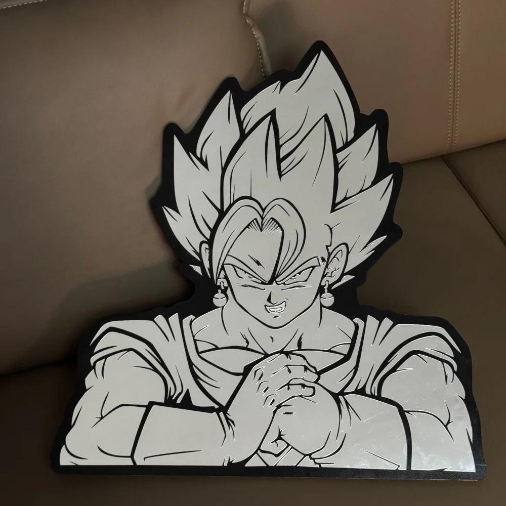 DBZ Goku Getting Cracked Mirror: Frameless Manga Silhouette, Gamer Room Decor & Gift - LiquidMirror