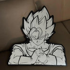 DBZ Goku Getting Cracked Mirror: Frameless Manga Silhouette, Gamer Room Decor & Gift - LiquidMirror