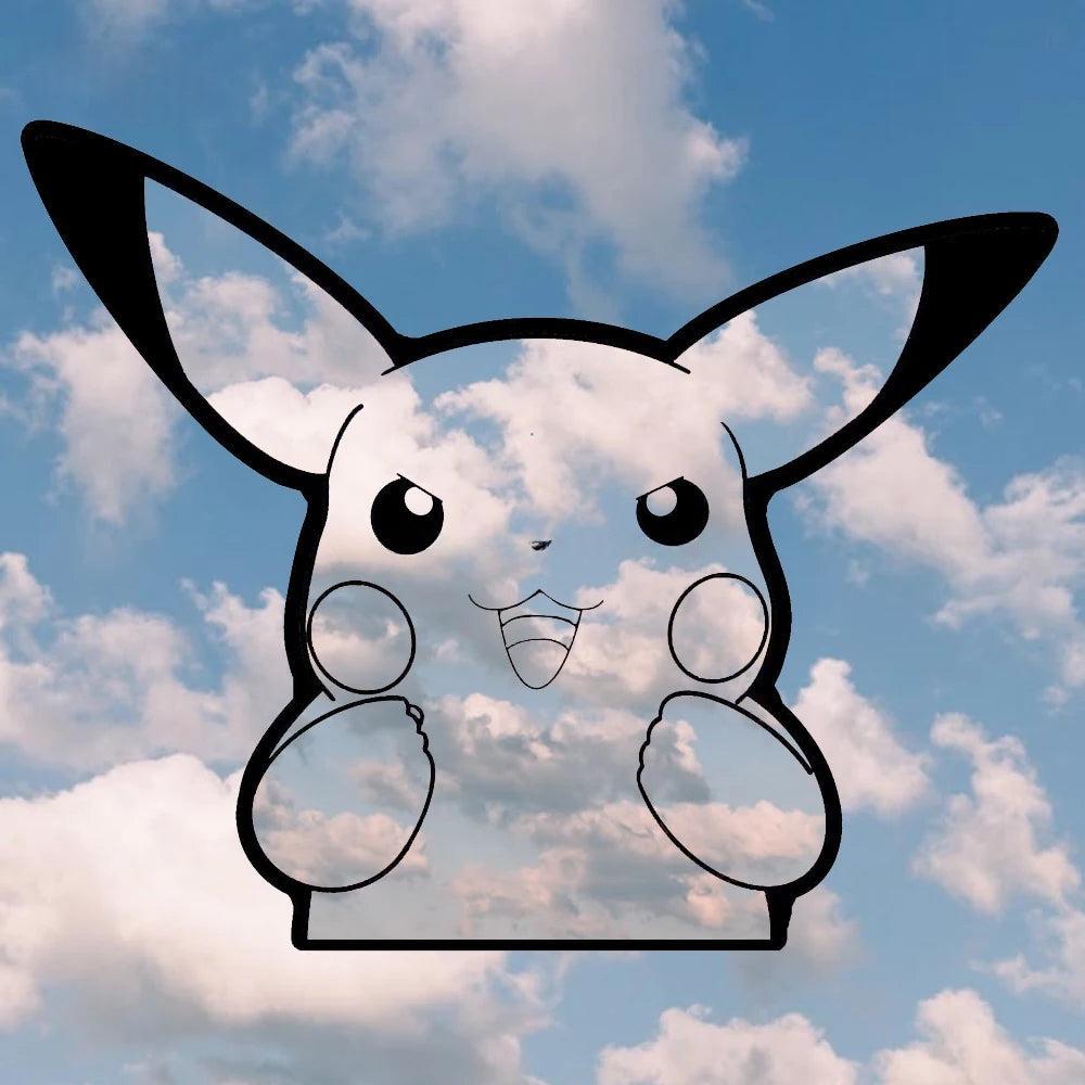 Motivated Pikachu Pokemon Mirror: Anime Gamer Room Decor, Shatterproof Polymer - LiquidMirror