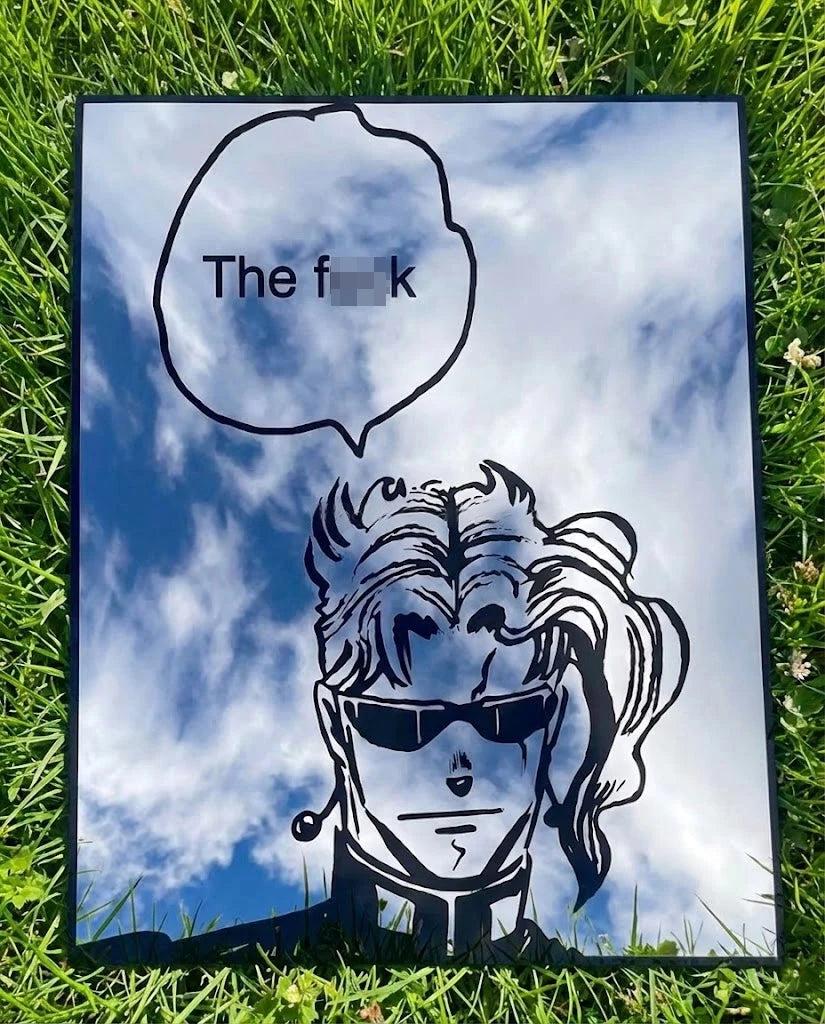 Noriaki Kakyoin from the anime and manga series JoJo's Bizarre Adventure: Frameless Manga Silhouette, Gamer Room Decor - LiquidMirror