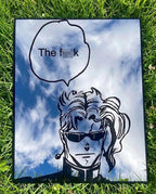 Noriaki Kakyoin from the anime and manga series JoJo's Bizarre Adventure: Frameless Manga Silhouette, Gamer Room Decor - LiquidMirror