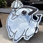 Pochita-inspired mirror from the anime Chainsaw Man: Frameless Manga Wall Art - LiquidMirror