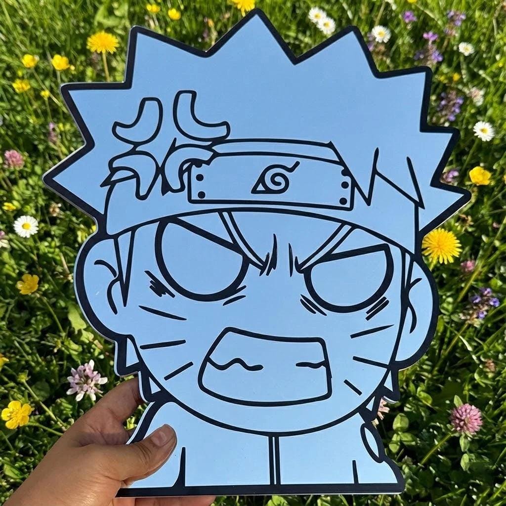 Enraged Nar-uto Anime Mirror: Frameless Gamer Room Decor Gift - LiquidMirror