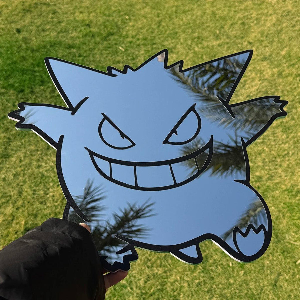Anime Gengar Pokemon Mirror: Frameless Manga Silhouette, Gamer Room Decor - LiquidMirror
