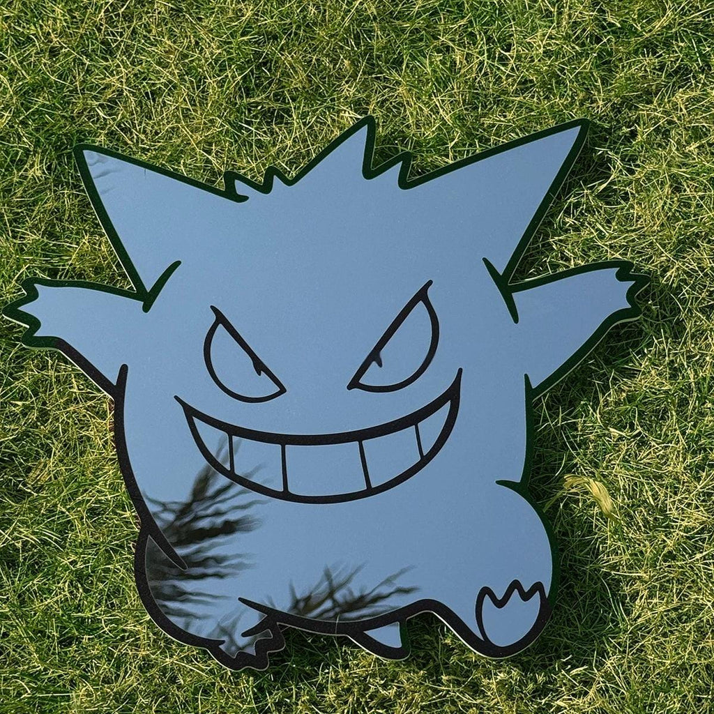 Anime Gengar Pokemon Mirror: Frameless Manga Silhouette, Gamer Room Decor - LiquidMirror