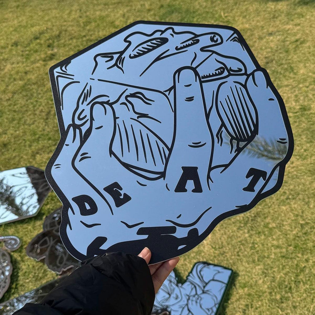 Anime Hand Cube Mirror: Shatterproof Irregular Wall Decor - LiquidMirror