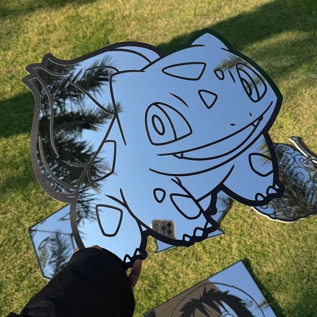 Bulbasaur Pokemon Mirror: Anime Gamer Room Decor, Shatterproof Polymer - LiquidMirror