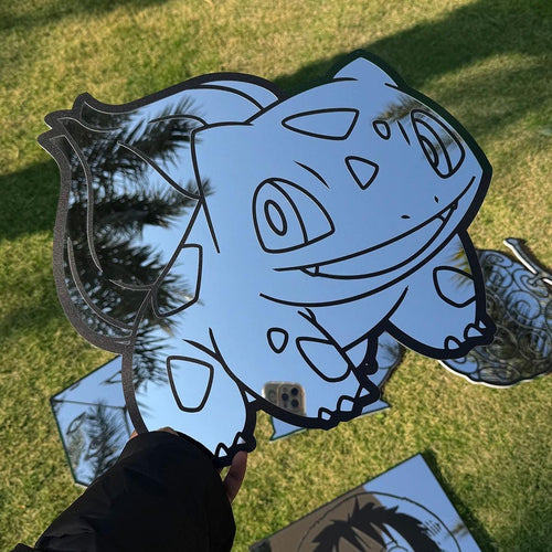 Bulbasaur Pokemon Mirror: Anime Gamer Room Decor, Shatterproof Polymer - LiquidMirror
