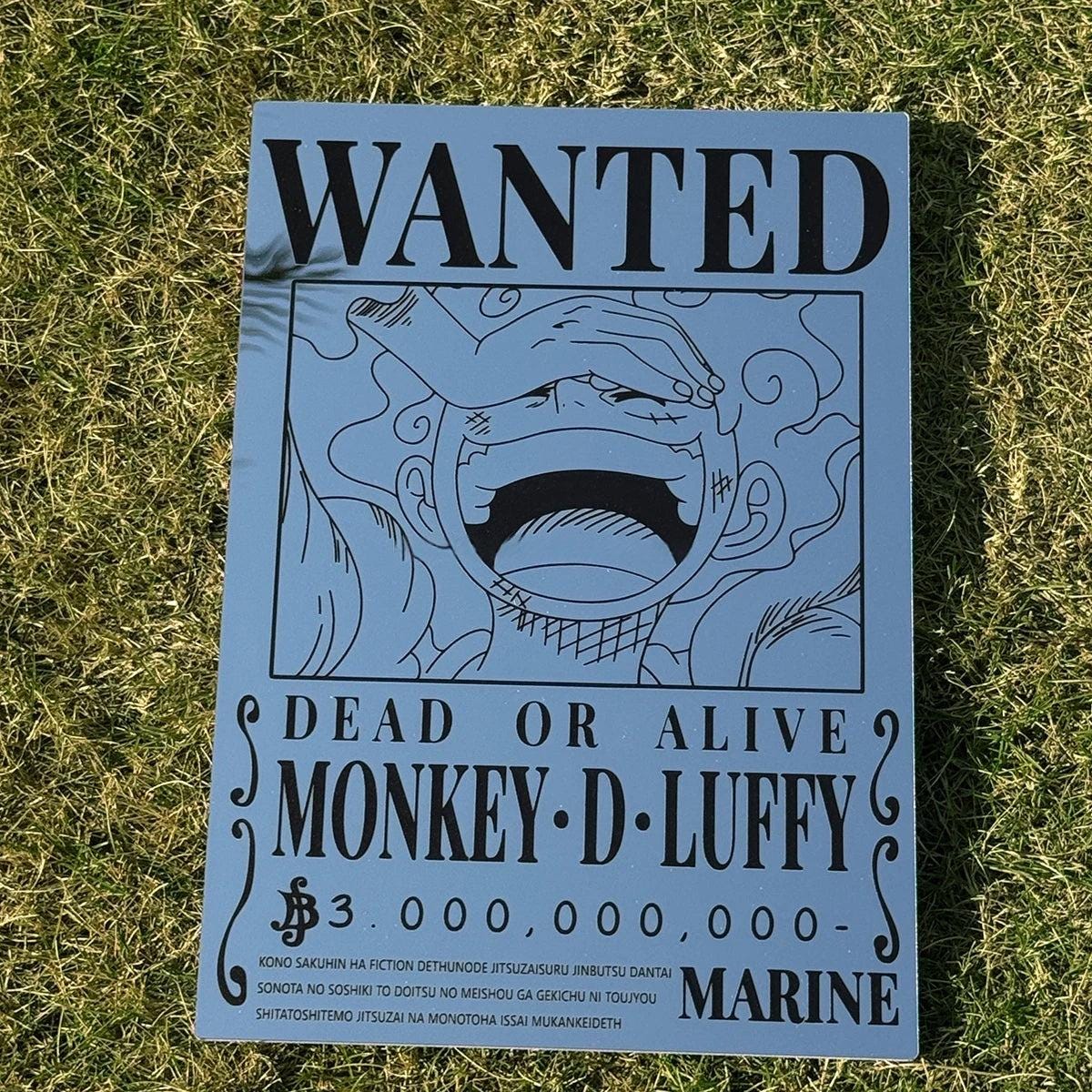 One Piece Wanted Monkey D. Luffy Poster Mirror - Anime Room Decor - LiquidMirror