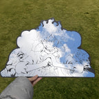 Gear 5 Luffy Anime Mirror: One-Piece Inspired Frameless Floating Wall Decor - LiquidMirror